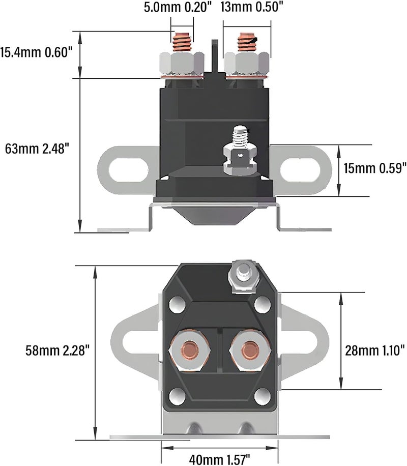 JTAREA 852-1251-210-50 Solenoid 12V 3 Terminal Lawn Mower Starter Solenoids Replacement for Bad Boy Zero Turn Mowers MZ ZT CZT 108-5349-00 Lawnmower Parts - Image 2